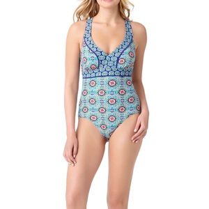 Catalina Women’s Colorful Floral One Piece Swimsuit Size Small